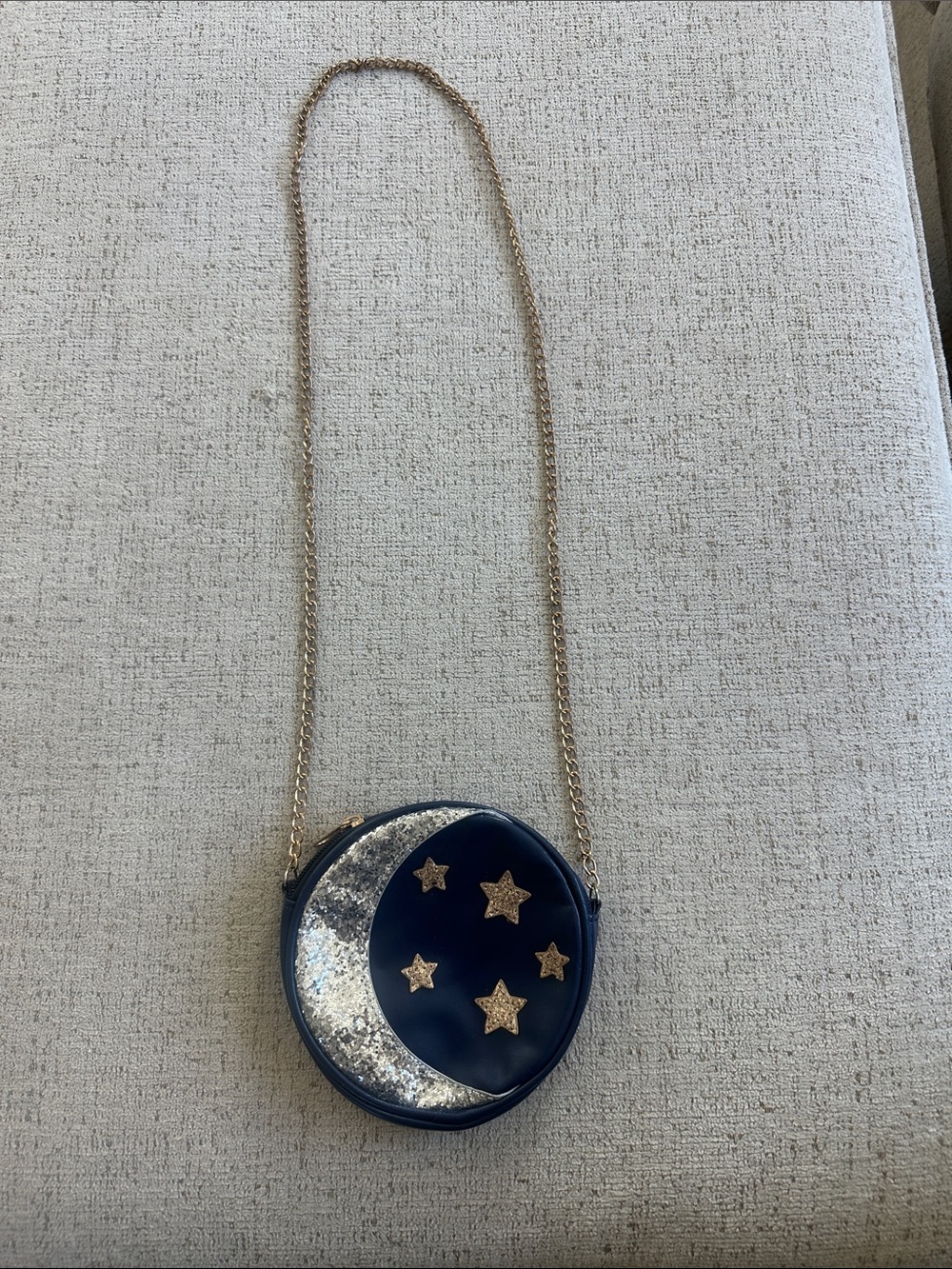 Capelli New York Celestial Moon & Stars Round Crossbody Bag - Navy/Silver
